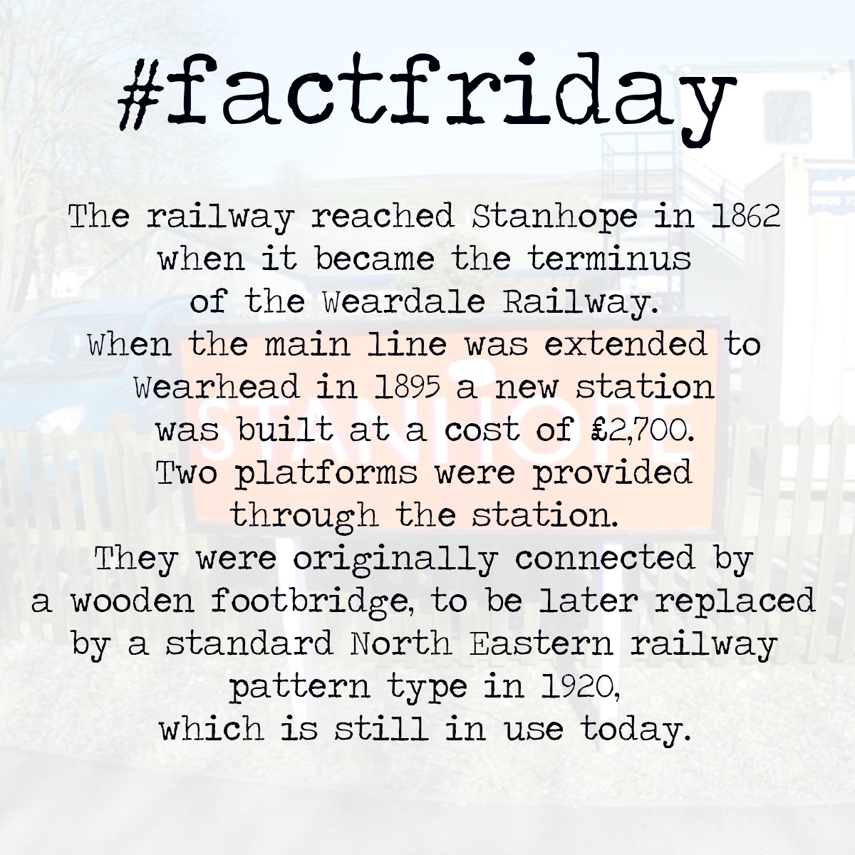 #factfriday #stanhopetrainstation #keepitlocal #30years #smallbusiness #consett #thephotoshopconsett #markwilkinsonphotography