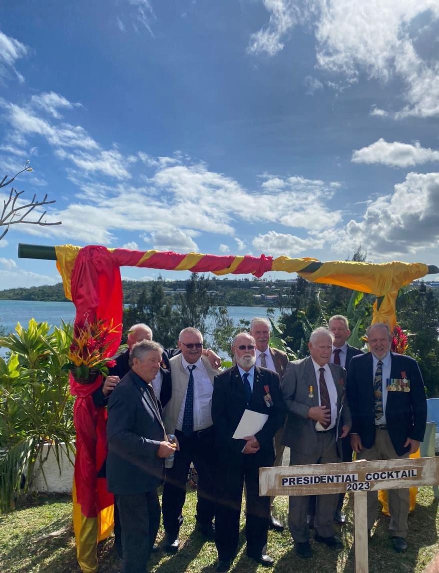 AusHCVanuatu's tweet photo. On Independence Day, Vanuatu recognised the contribution of eight Australian Defence Force veterans to the nation’s independence.

These members received the National Medal of Merit for their special service rendered to the Republic of Vanuatu. 

Shared history 🇻🇺🇦🇺 Strong future https://t.co/2pS8uf51E2