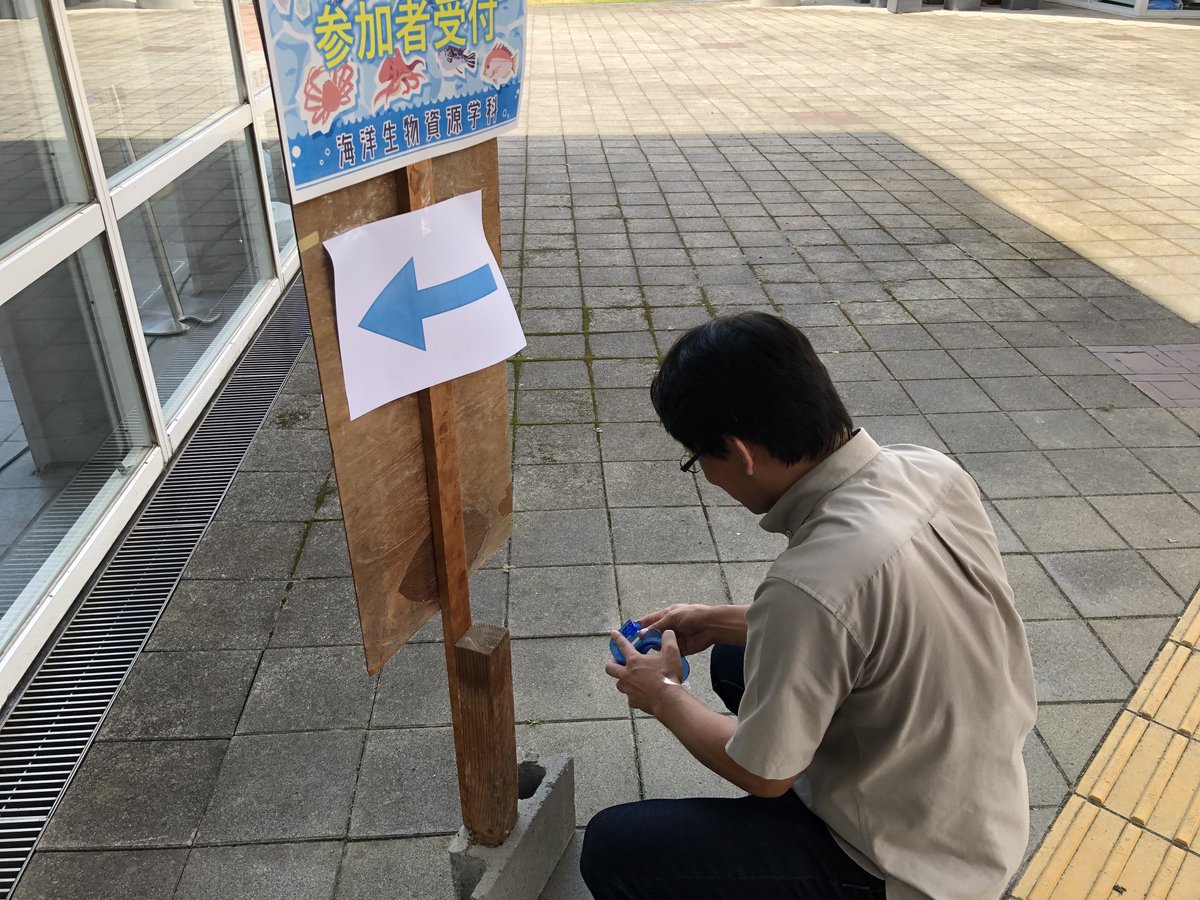 fpu_kaiyo's tweet image. 暑い中、明日の研究体験イベントの準備をする佐藤教授。明日はご来場をお待ちしております！
（※申込受付は終了しています。）

（海洋）

#福井県立大学 #FPU #イベント