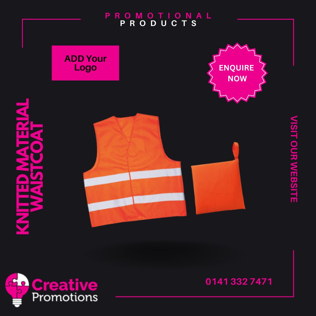 creativepromouk's tweet image. Safety Waistcoat Made in 100% Knitted Polyester with Class 2 High Visibility Reflective Tape. Minimum Quantities Apply.

Browse HERE: ecs.page.link/2SXe3

#CreativePromotions #PromotionalGitfs #PersonalisedGifts