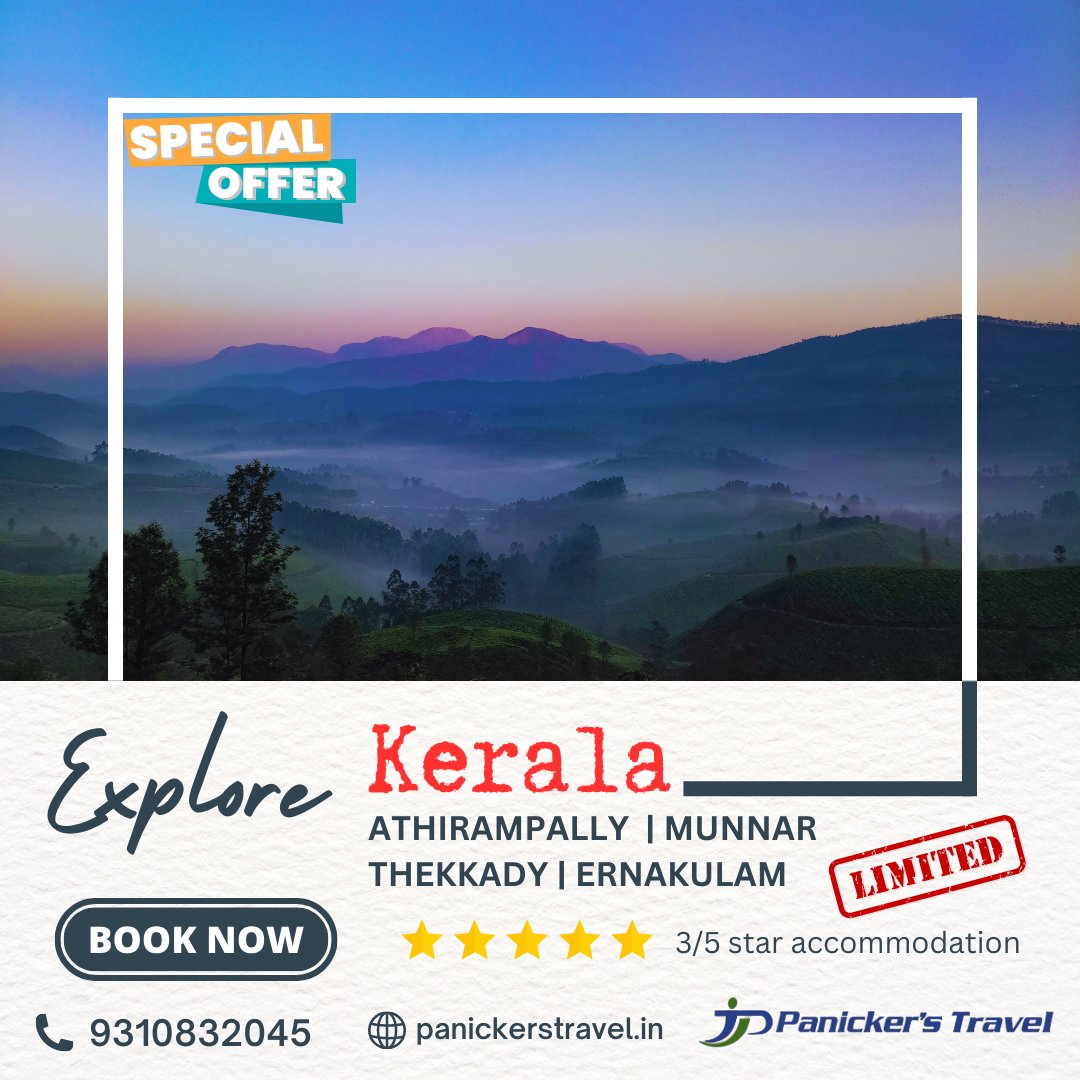 panickertravel's tweet photo. Discover the enchanting beauty of #Kerala where lush green landscapes meet tranquil backwaters and immerse yourself in the rich culture & captivating charm of #godsowncountry #besttravelagencyindia #panickerstravel #delhitravelagency #affordabletravel https://t.co/1MnM67FXi0 https://t.co/Wh5OJn6yjH