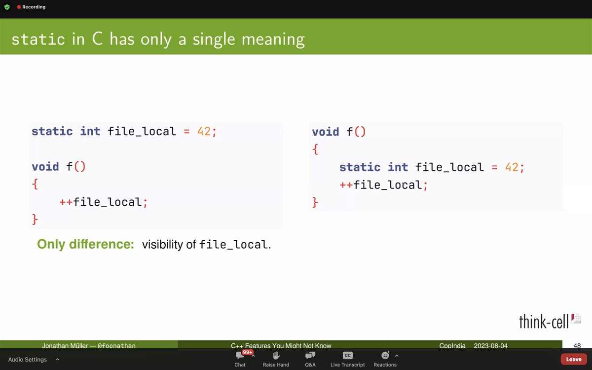 CppIndiaUG's tweet image. Thanks @foonathan for sharing these wonderful tricks and tips.

Sponsors:
@Intel
@qubecinema
@thinkcell
@TechAtBloomberg
#cppindia #cppindiacon2023