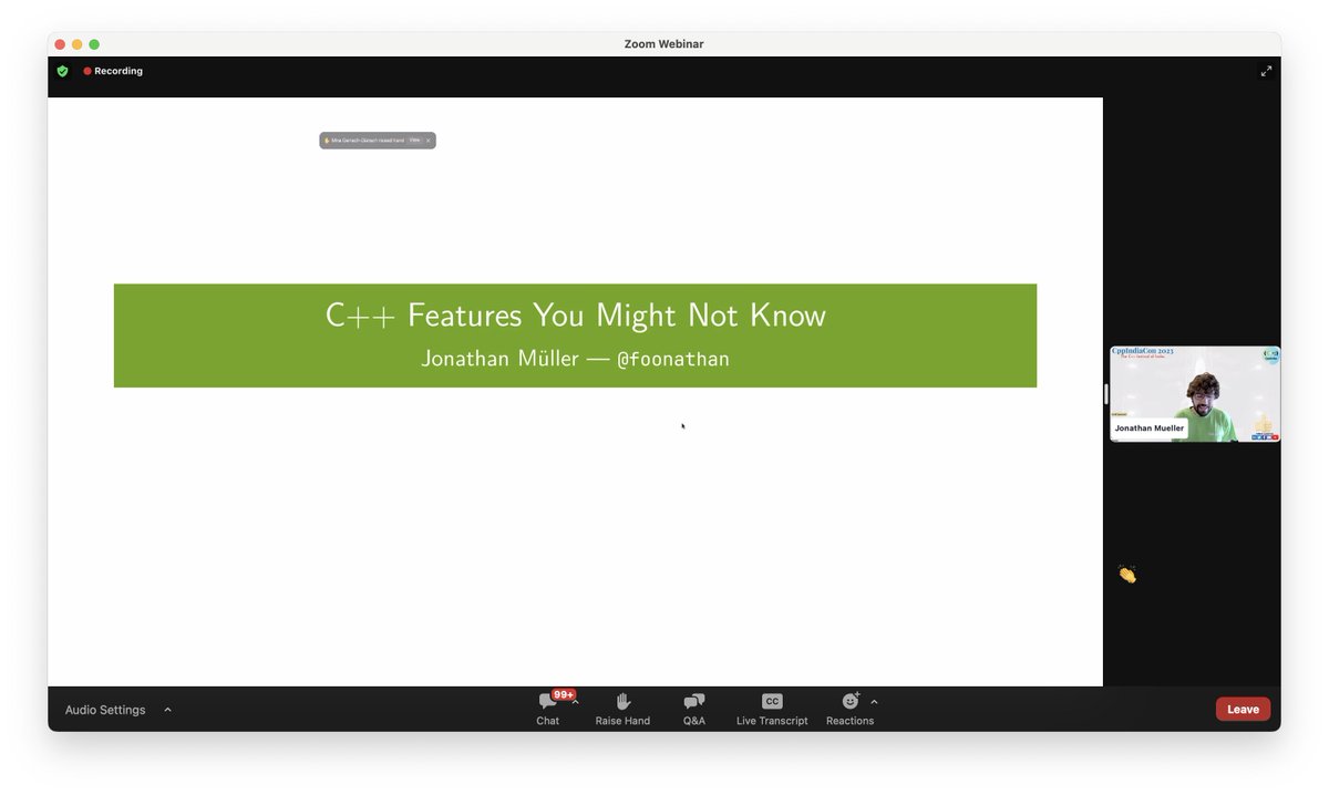 CppIndiaUG's tweet image. Thanks @foonathan for sharing these wonderful tricks and tips.

Sponsors:
@Intel
@qubecinema
@thinkcell
@TechAtBloomberg
#cppindia #cppindiacon2023