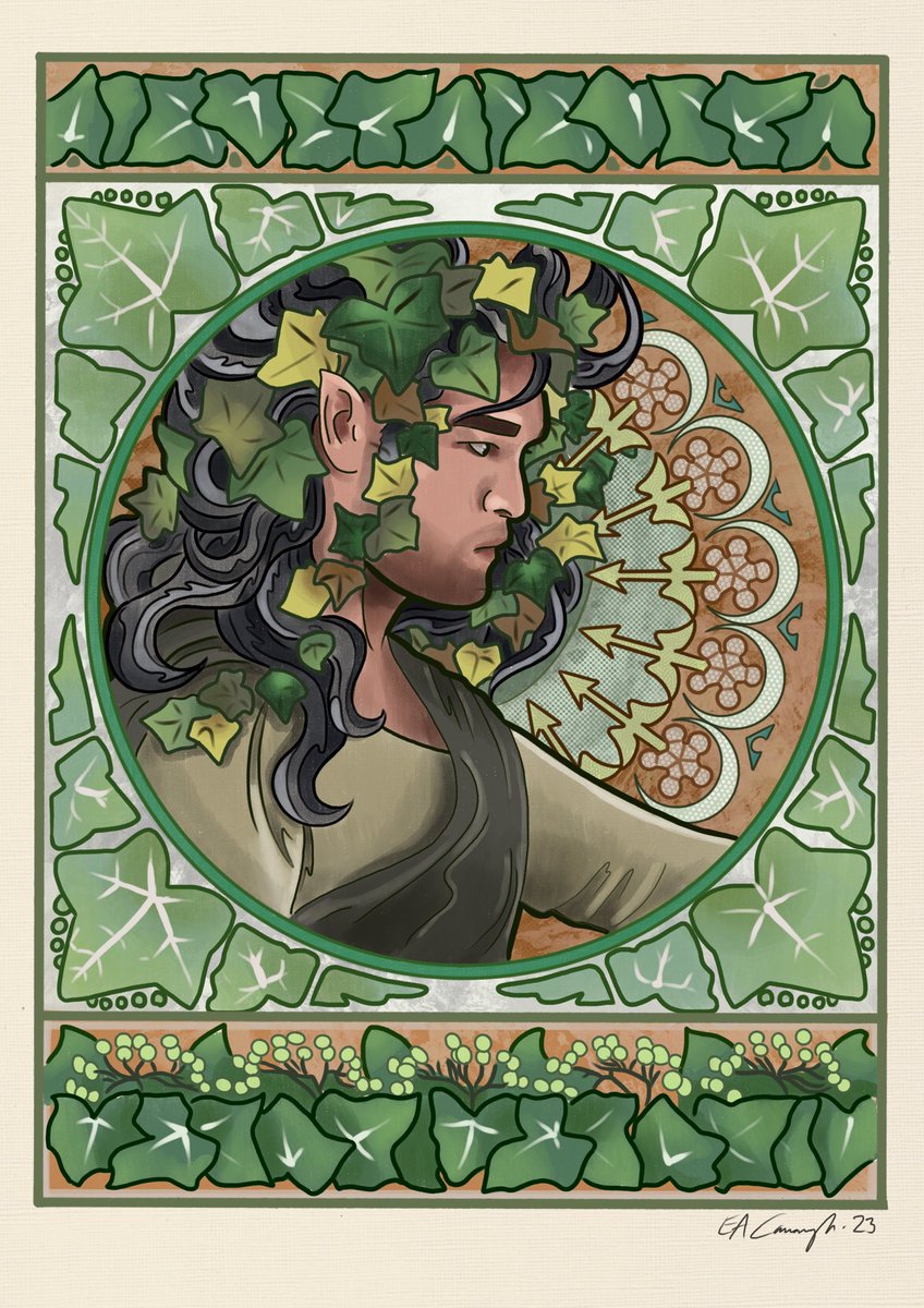 <a href="/YazdanQafouri/">Yazdan Qafouri</a> as Legolas in the #LOTRMusical (in the style of Alphonse Mucha) 🍃 

Artwork (c) <a href="/LizTheFrizzzz/">Lizz the Frizz ✨</a> 

<a href="/WatermillTh/">Watermill Theatre</a> #thewatermilltheatre #legolas #alphonsemucha #artnouveau #woodlandrealm #middleearth #yazdanqafouri #illustration #thelordoftherings