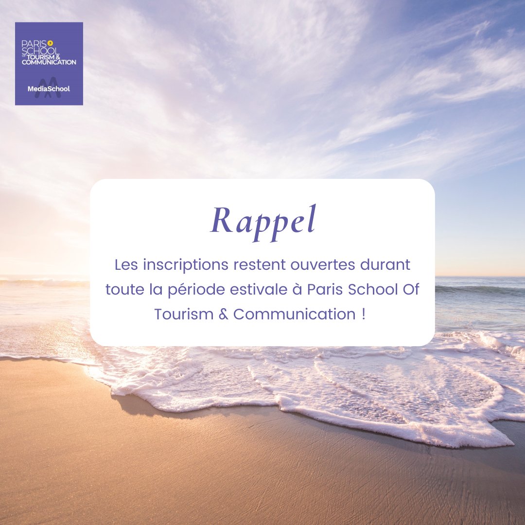 🎓 À la recherche d'une formation post bac ? Pas d'inquiétude ! Il n'est pas trop tard pour t'inscrire chez Paris School Of Tourism &amp; Communication !

#Orientation #Formation #ÉtudesSupérieures #ParisSchoolOfTourismAndCommunication