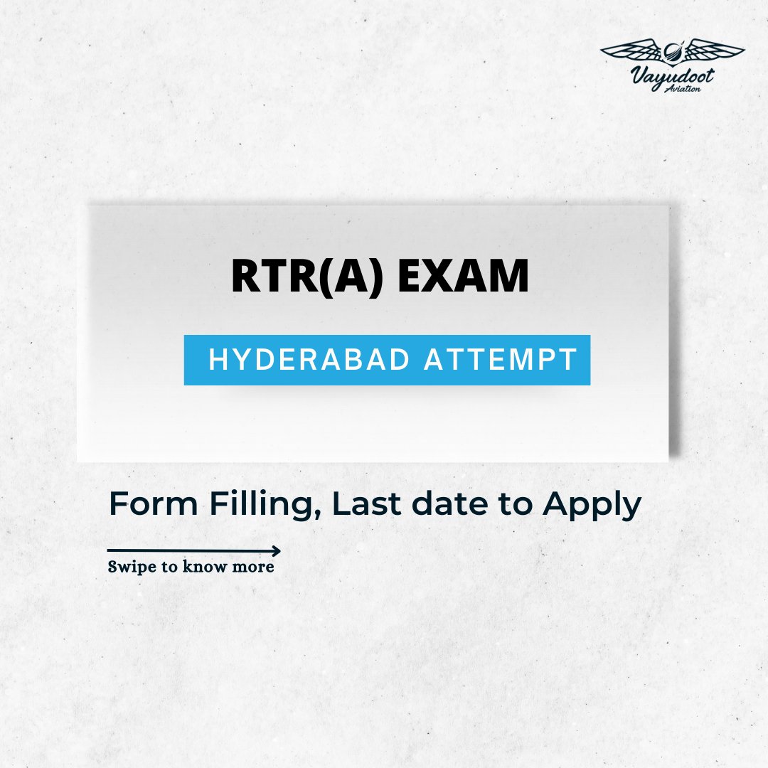 WeAreVayudoot's tweet photo. Rtr(A) Exams Procedure, Form Filling & Last date to apply for Hyderabad Attempt. to know all the details. For more information, go to https://t.co/Dbf9Qc8NOW
#vayudootaviation #pilot #aviation #rtra #pilotlife #commercialpilot https://t.co/GnjnmOZTn4