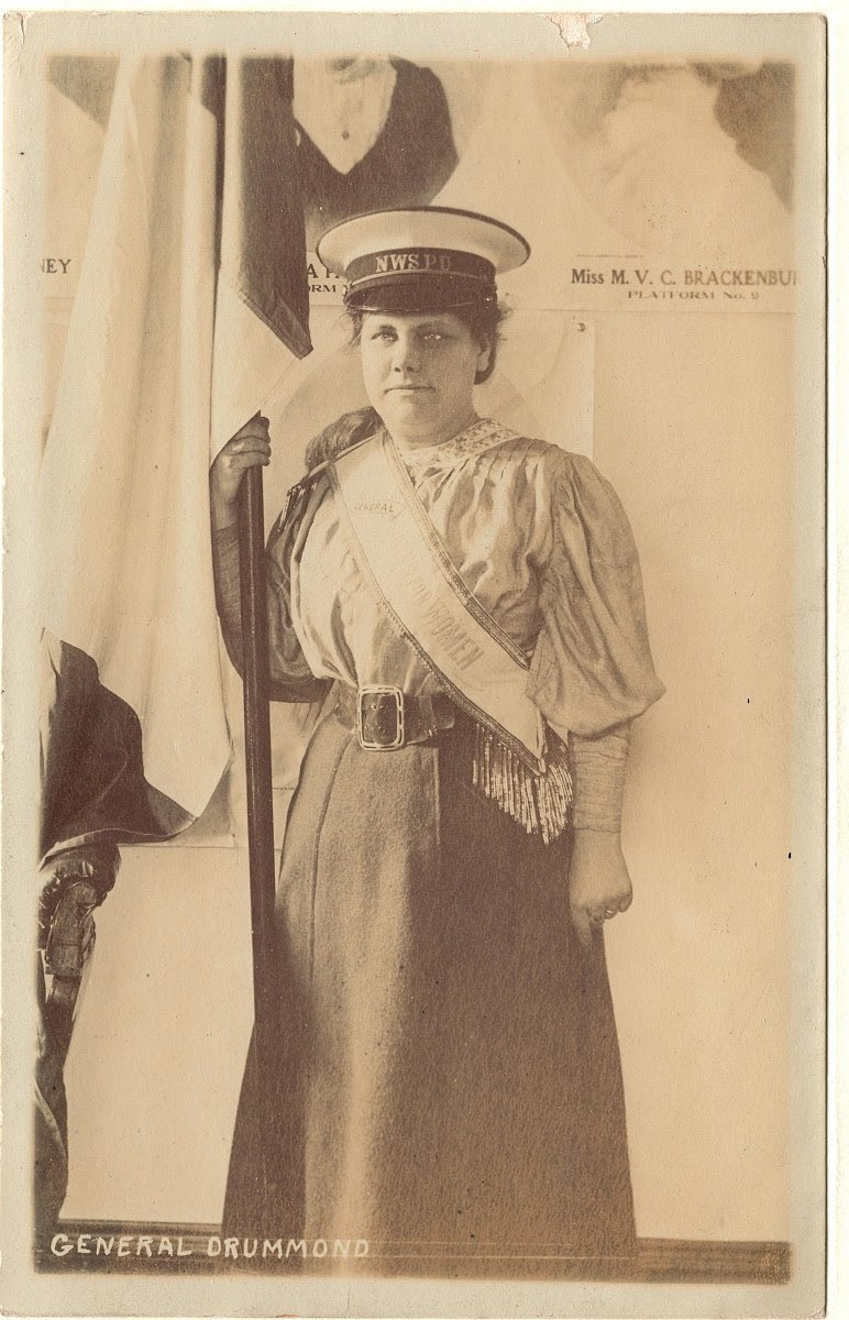 Flora Drummond, a suffragette who was imprisoned 9 times for her activism, was born in Manchester #OnThisDay 1878. Drummond was nicknamed ‘The General’ for her habit of wearing military style uniforms while leading suffragette rallies, marches and demonstrations.