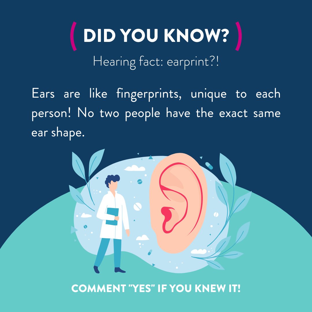 🔄👂 Did you know?

Ears are like fingerprints, unique to each person! No two people have the exact same ear shape. Your distinctiveness adds to the extraordinary person you already are! 💫

#FunHearingFacts #HearingHealth #HearingHealthCare #HearingCare #FunFactFriday