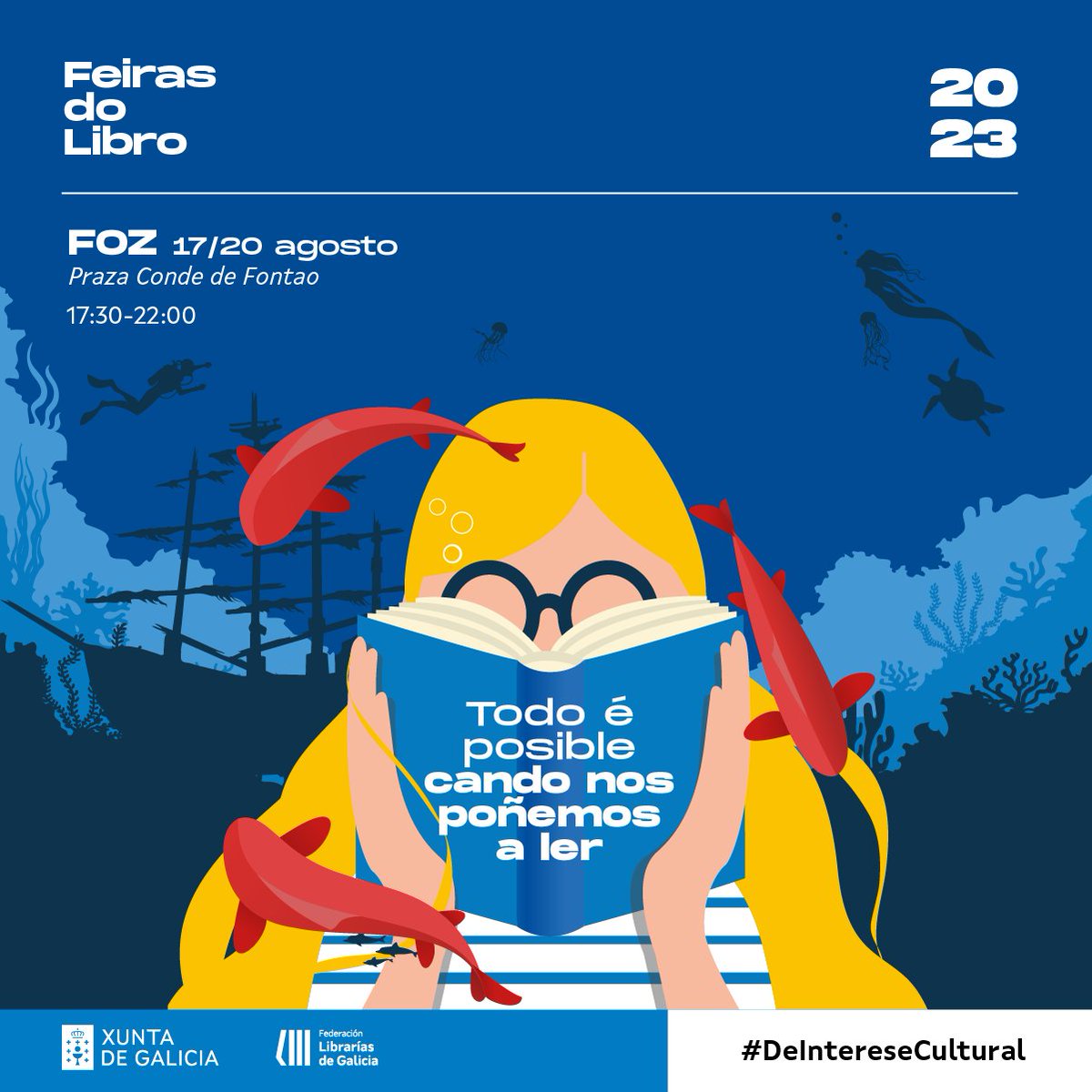 📚 O circuíto da <a href="/Xunta/">Xunta de Galicia</a> e <a href="/LibrariasGal/">Librarías de Galicia</a> chega mañá a Foz!

A #FeiraDoLibro ofrece actividades para todos os públicos coa participación de autores e librerías ata o 20 de agosto

📍 Na praza Conde de Fontao
⏩ Seguinte e última parada: Monforte de Lemos

#CulturON
