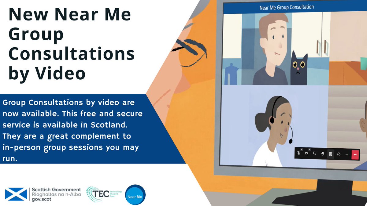 If you need to bring more than 4 people together for a consultation: callers, providers, carers, organisations (perhaps as a multi-disciplinary meeting) then #NearMe Groups can enable this quickly, easily, and confidentially. @marcbeswickahp @TECScotland @DigiCare4Scot