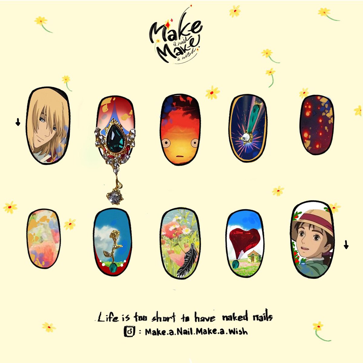 Makeanails's tweet photo. ชุดนี้คือแบบว่า…..ออกแบบผิดจ้า 🤣
ลูกค้าสั่งเรื่อง “spirit awat” ช่างไปออกแบบเรื่อง “howl” เฉยยยยยย 🤣✨

ไหนๆก็ผิดแล้วเอาเป็นชุดแบบชุดนี้แจกฟรีค้าบ!💕🫶🏻✨ https://t.co/Y461ytnYyc
