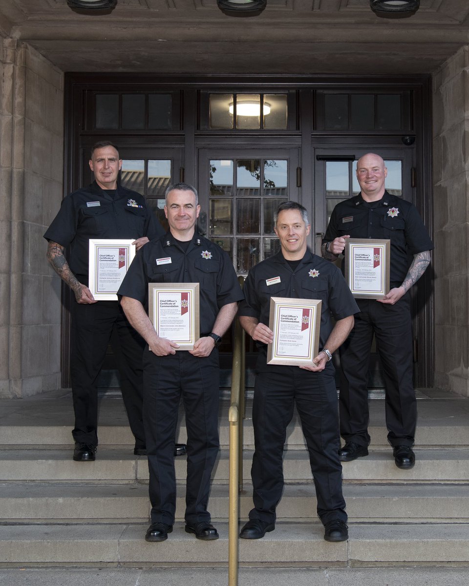 fire_scotISAR's tweet image. The 4 members of our team who deployed to Turkey recently received Chief Officers Commendations from CO Haggart in recognition of their outstanding efforts whilst deployed there earlier this year. Thoroughly deserved recognition! #welldone #commendation
