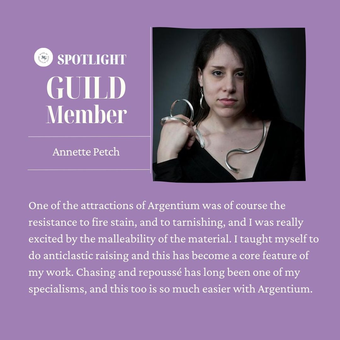 ArgentiumSilver's tweet photo. Its a fantastic Friday and a great time to meet another one over our lovely guild members. Annette Petch is not only a guild member, but one of our Argentium Foundation Course instructors. #discoverargentium #argentiumsilver #silverjewellery #jewellerymakers @annettepetch https://t.co/cbF6EJSJjR