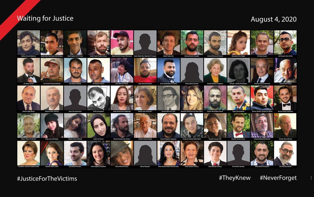 Rulaelhalabi's tweet photo. #BeirutBlast 
📌 Remember their names!
📌 3 years ago those ‘who knew’ ASSASSINATED 233 innocent lives!
📌 3years ago, more than 7,000 were injured!
📌 3 years ago those ‘who knew’ destroyed #Beirut
#4Aug2020
#NeverForget
#TheyKnew 
#JusticeForTheVictimsOfBeirutBlast https://t.co/lIyHS3kvji