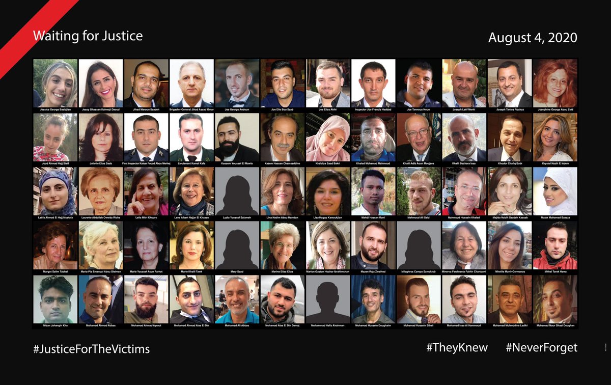 Rulaelhalabi's tweet photo. #BeirutBlast 
📌 Remember their names!
📌 3 years ago those ‘who knew’ ASSASSINATED 233 innocent lives!
📌 3years ago, more than 7,000 were injured!
📌 3 years ago those ‘who knew’ destroyed #Beirut
#4Aug2020
#NeverForget
#TheyKnew 
#JusticeForTheVictimsOfBeirutBlast https://t.co/lIyHS3kvji