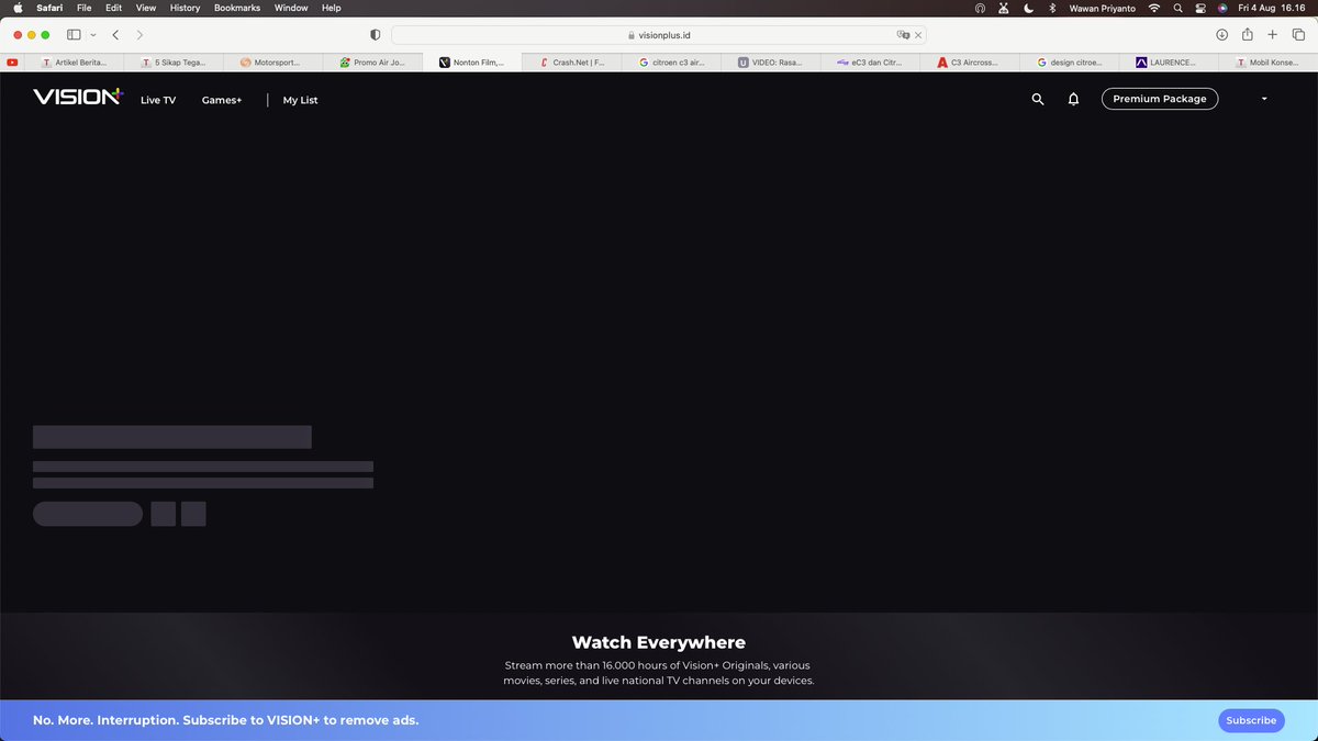 Hello Vision Plus. Saya coba buka dari Mac maupun dari iPhone kok ngga bisa? Tampilannya blank. <a href="/visionplusid/">VISION+</a>