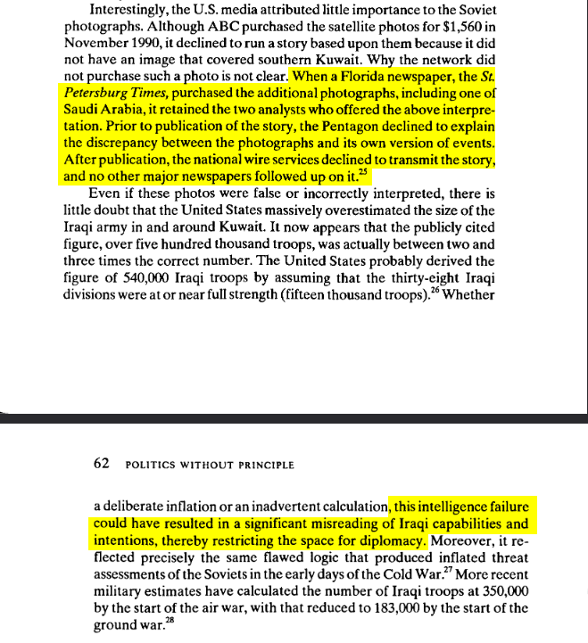 ilovechrissia's tweet photo. The next level up from "the US invaded Iraq in 2003 under false pretense" is to discover that the US also engineered and provoked the Gulf War.

Ref: "Politics Without Principle: Sovereignty, Ethics, and the Narratives of the Gulf War", David Campbell https://t.co/LzoETIiyeY