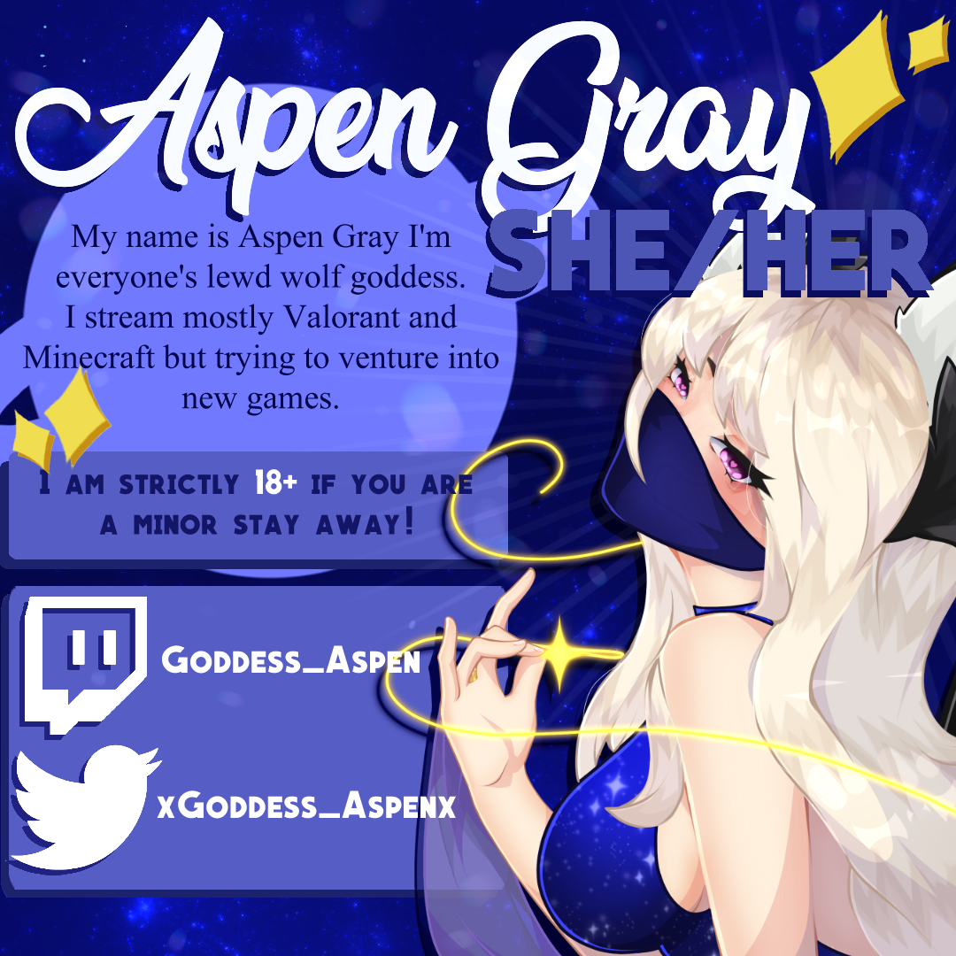 NXUSVEN's tweet photo. Introducing: Aspen Gray! @xgoddess_aspenx
~~~
Our gorgeous wolf goddess admin is here to introduce herself! Be sure to check out Aspen and her socials (But only if you're 18+!)
~~~
https://t.co/afuFFJ57HP
~~~
#nxusen #vtuber #pngtuber #art #VtuberSupport #VtubersUprising https://t.co/soyMV4cgmL