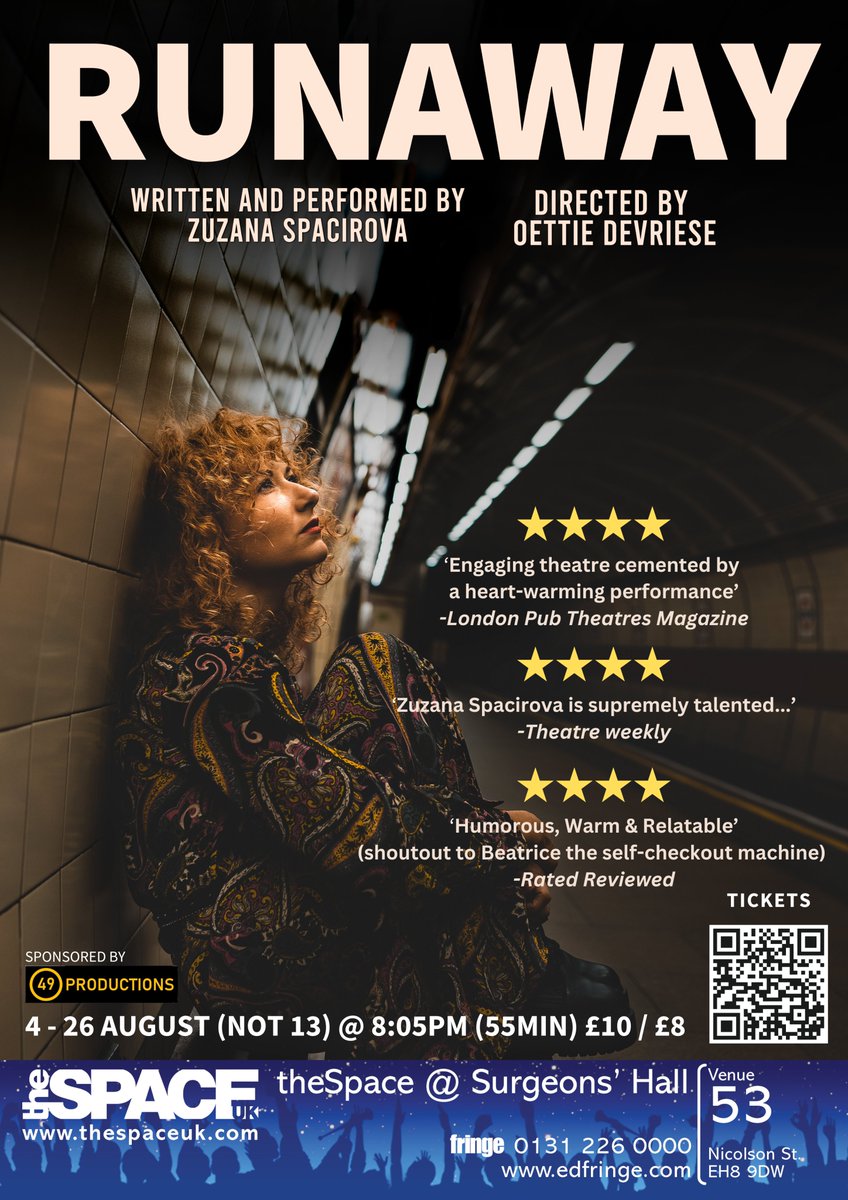 PlayRunaway's tweet photo. #TweetTheMedia

A play about home, belonging and finding identity as an immigrant in a big city. A coming of age journey through confusion, youthful rebellion, self expression and personal ambition. 

Can you be whatever you want to be? 

#edfringe #FillYerBoots #EdFringe2023 https://t.co/oF0JKg0YaP