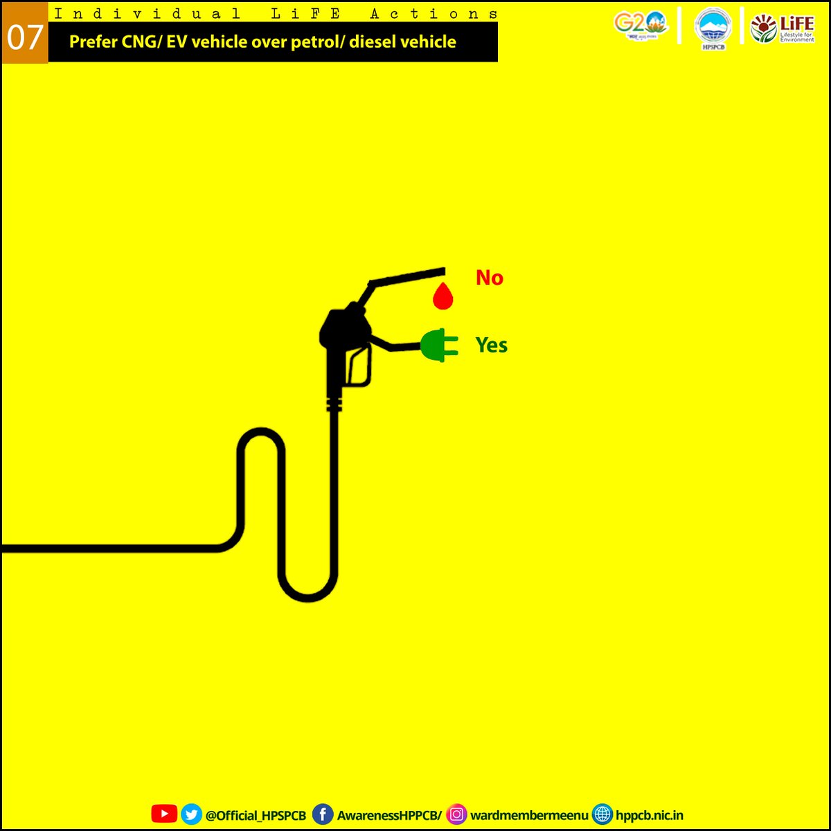 Official_HPSPCB's tweet image. #LifestyleForEnvironment
Prefer CNG/ EV vehicle over petrol/ diesel vehicles!
#hpspcb
#chooselife
#AzadiKaAmritMahotsav
#missionlife
#merilife