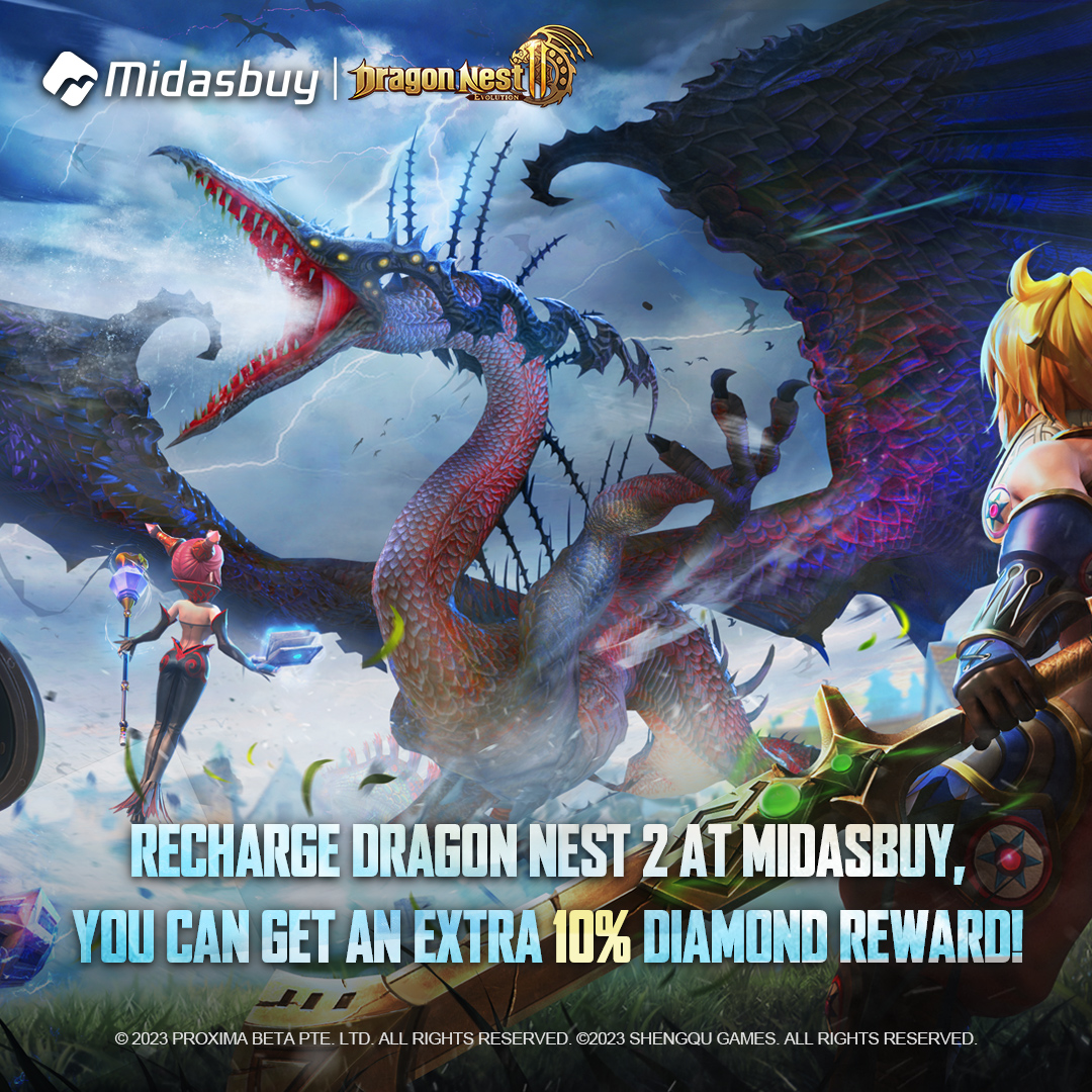 Midasbuyglobal's tweet image. 🎁 Recharge Dragon Nest 2 at #Midasbuy, you can get an extra 10% diamond reward! Hurry up! 💎
🔗midasbuy.com/midasbuy/buy/d…
⏰ 8/3 - 8/17/2023 (UTC+8)
✅ You can get the bonus when recharge at Midasbuy every time! 

📲 Download game: dragonn2.com
#DragonNest2 #DN2 #Diamond