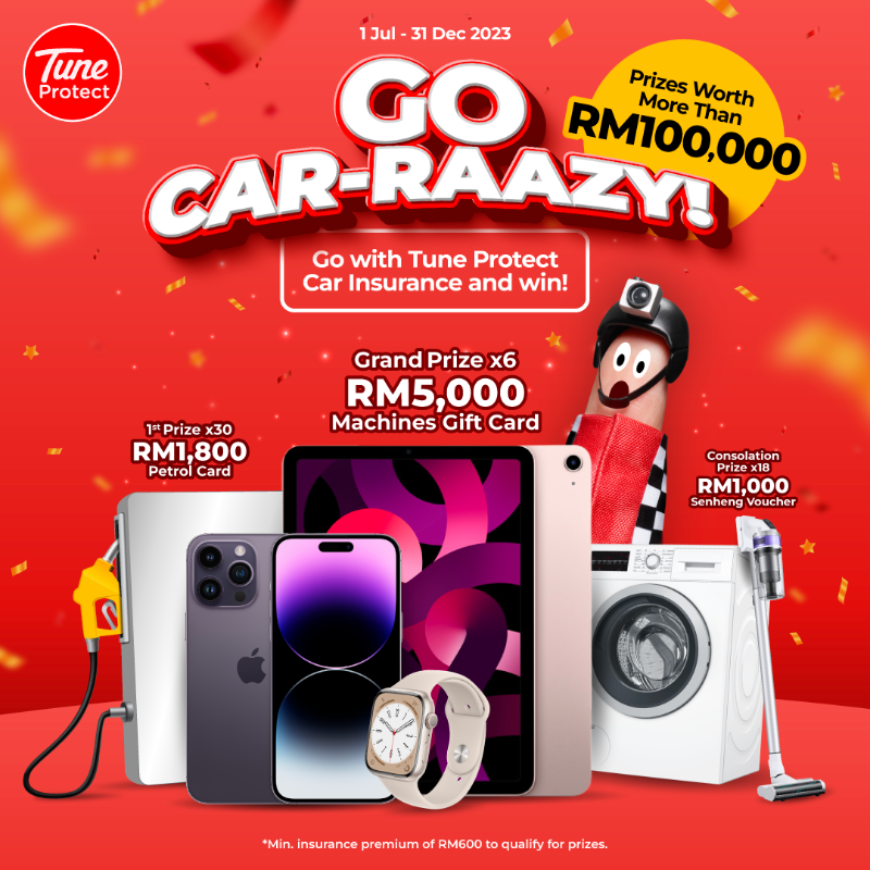 TuneProtect's tweet photo. Road tax expiring?

🎁 Renew your car insurance with Tune Protect for a chance to win RM100,000 worth of prizes from July - Dec 2023.

Enjoy 10% discount, 0% instalment and total peace of mind at our all-new website.🚗

Click for instant quote now!