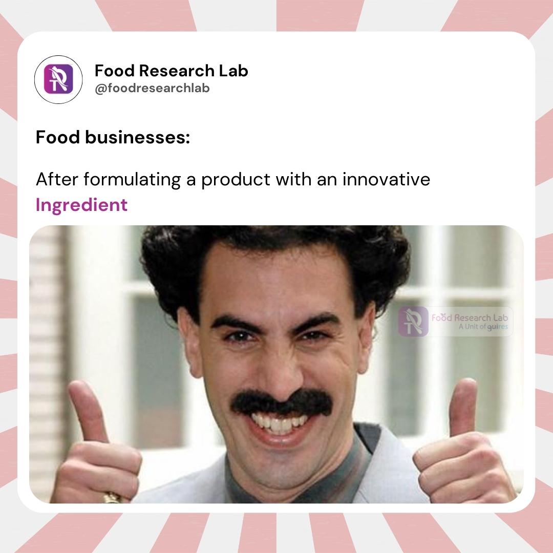 FoodResearchLa1's tweet image. when trying to formulate a product with novel ingredients !

#foodresearchlab #pepgra #foodresearchlabindia #foodproductdevelopment #beverageformulation #flavorandfragrance #healthcareanalytics #ingredientintelligence #nutraceuticalformulation #producttesting #productdevelopment