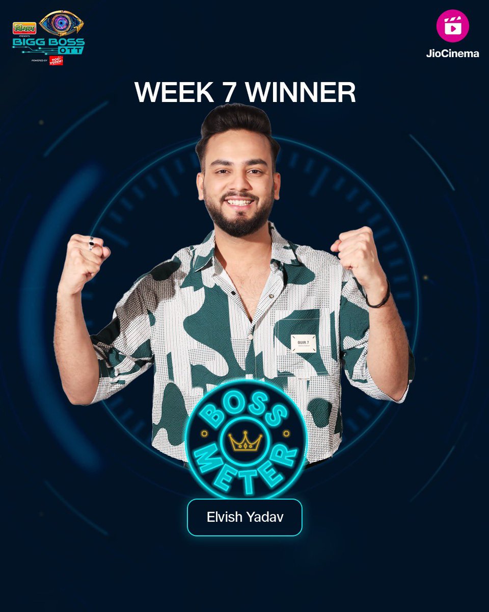 The Janta has spoken! Elvish has shaken the systumm as he wins the Boss Meter title two times in a row!🥳
Watch new episodes of #BiggBossOTT2, streaming free at 9pm everyday.

#ElvishIsTheBoss

#BossMeter #AsliBoss #BBOTT2onJioCinema #BBOTT2 @beingsalmankhan

#ElvishYadav