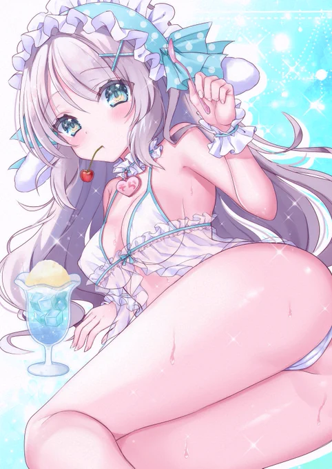 冷えもふソーダうさぎさん 一口いかが?(⸝⸝ᐡ. ̫ .ᐡ⸝⸝)  #C102 の新刊表紙です!