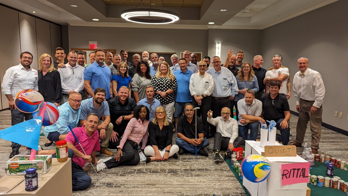 RittalLLC's tweet photo. This week, Rittal team members came together for strategy meetings and a unique ‘Charity Mini Golf: Food Pantry Donation’ activity.
Thank you to our team and to Tara Jordon and the #CaringKitchen team who are so willing to give back to our communities! #teamwork #rittalproud https://t.co/9pwUeMXlNX