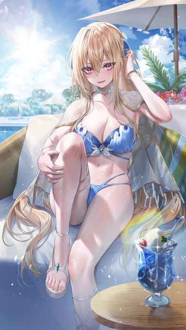 夏イベントに合わせて白河ユイナを描かせていただきました! #ヘブバンアニバーサリー #ヘブバン #PR