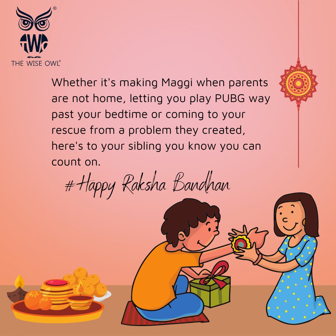 thewiseowl_two's tweet photo. On this Raksha Bandhan, may the thread of love and protection bind us even tighter. From the wise owl side, wishing you a day of happiness and a lifetime of unbreakable sibling ties. Happy Raksha Bandhan!

#RakshaBandhanBlessings #WiseOw|Wishes
#SiblingLove https://t.co/gLTw2TKV5h