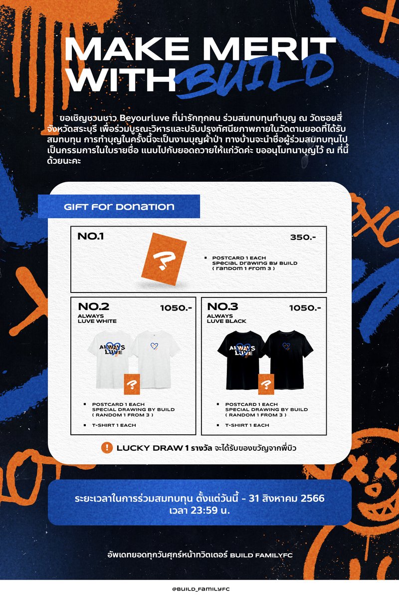 Build_FamilyFC's tweet image. เนื่องในโอกาสที่ดี ทางบ้านขอเชิญชวนชาว Beyourluve ที่น่ารักทุกคน ร่วมทำบุญ ณ วัดซอยสี่ จังหวัดสระบุรี เพื่อร่วมบูรณะวิหารและปรับปรุงทัศนียภาพภายในวัด
รายละเอียดการทำบุญ 👇
🔗 docs.google.com/document/d/1-P…
ฟอร์มร่วมสมทบทุน 👇
🔗 forms.gle/4kyu8Empin1cnN…

#BuildJakapan #Beyourluve
