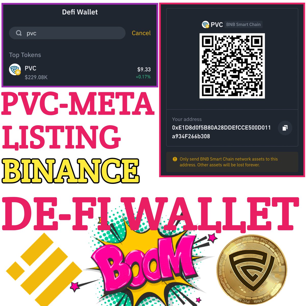 RAMESHK26185514's tweet photo. https://t.co/yYtoEvhl2w

PVCMeta Listing Binance Defi wallet Now ✅
You can send and receive pvcmeta token in Binance Defi wallet 💥
PVCMeta Listing in Binance Soon 🔜🚀💥 https://t.co/KeqIj2dqPK