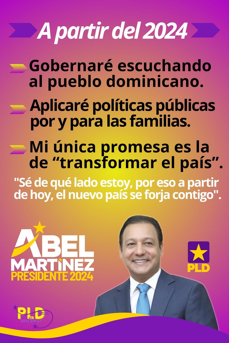<a href="/AbelMartinezD/">Abel Martínez Durán</a> "Yo solo soy una herramienta para ejecutar tu voluntad ciudadana, porque la mejor República Dominicana de todos los tiempos se hace mejor Contigo".