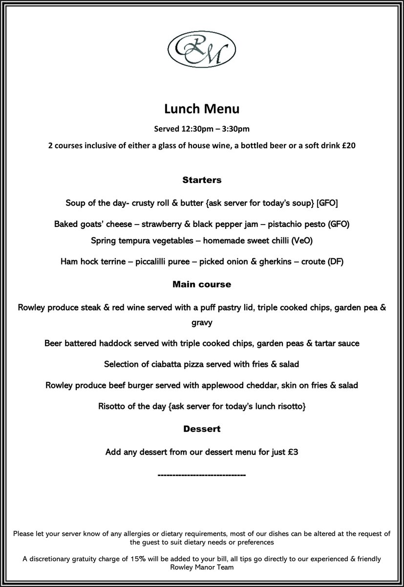 We have a gorgeous new Lunch Menu!