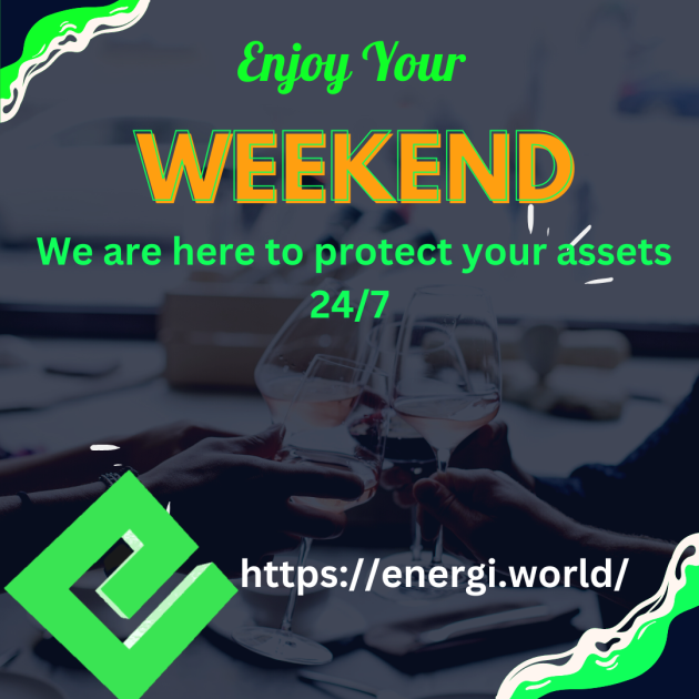 energi's tweet photo. Who is ready for the weekend? 🎉

While you unwind, remember that Energi works around the clock to safeguard your hard-earned assets! 🔥 

Now go enjoy that weekend😎

#CryptoSecurity https://t.co/6FaIx7LIl2