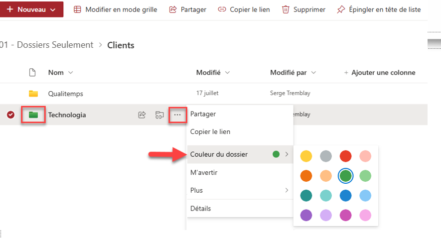 Sergepoint's tweet photo. I now  can set color folders in my SharePoint Online :) https://t.co/IaxRucBxOh