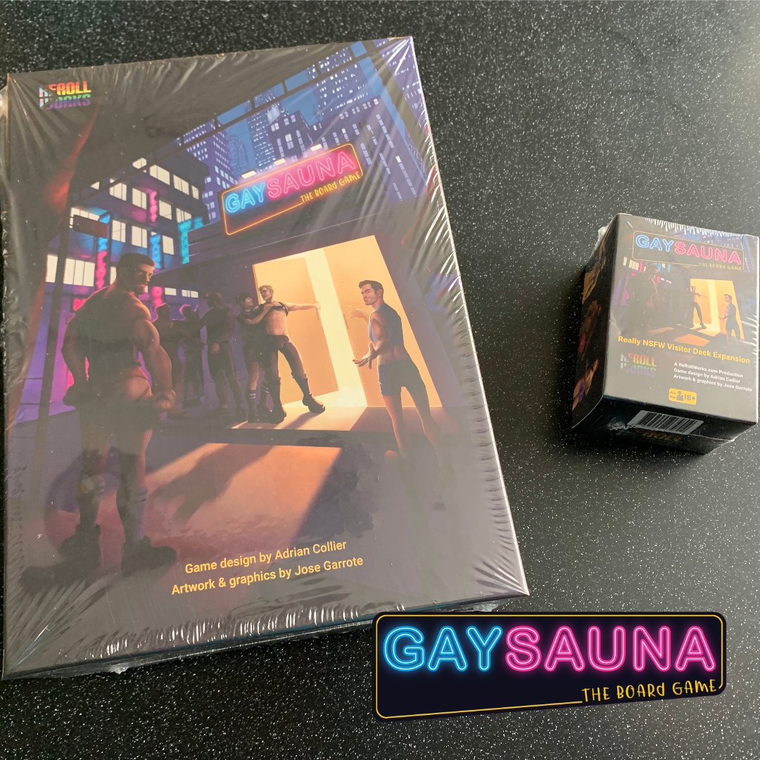 Here's Gay Sauna the Board Game and the steamy NSFW Expansion pack in all their shrink-wrapped glory!

Finally printed and delivered, we've been working for so long on this game, it's a dream come true to have it sitting in front of us!

shop.gaysaunatheboardgame.com