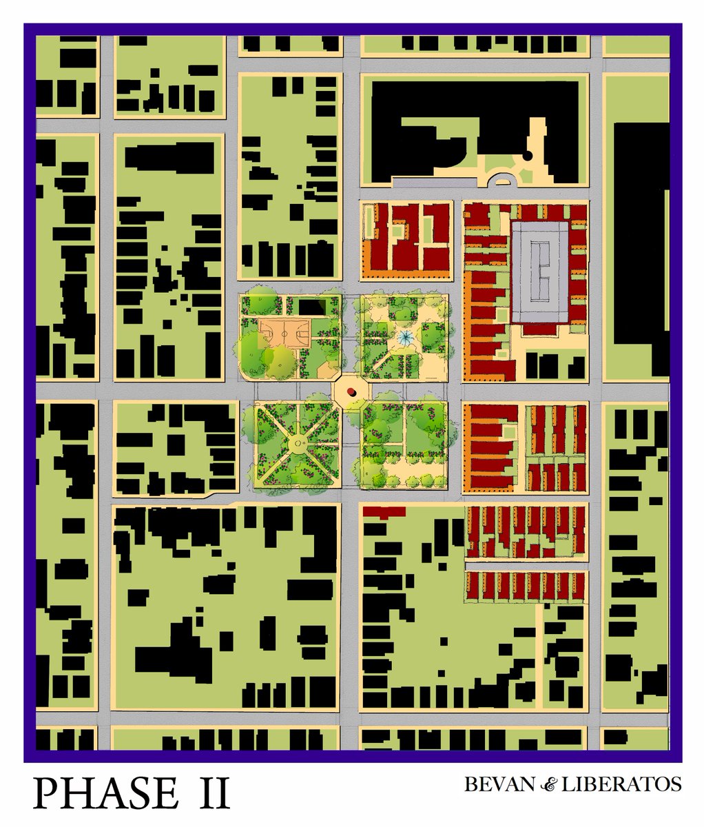 CharlestonArchi's tweet photo. Our design for dense but porous, Charleston-style urban infill at Hampstead Mall in Charleston. Proposed new buildings in red, new porches and covered sidewalks in orange. https://t.co/WBuvZNUS7y