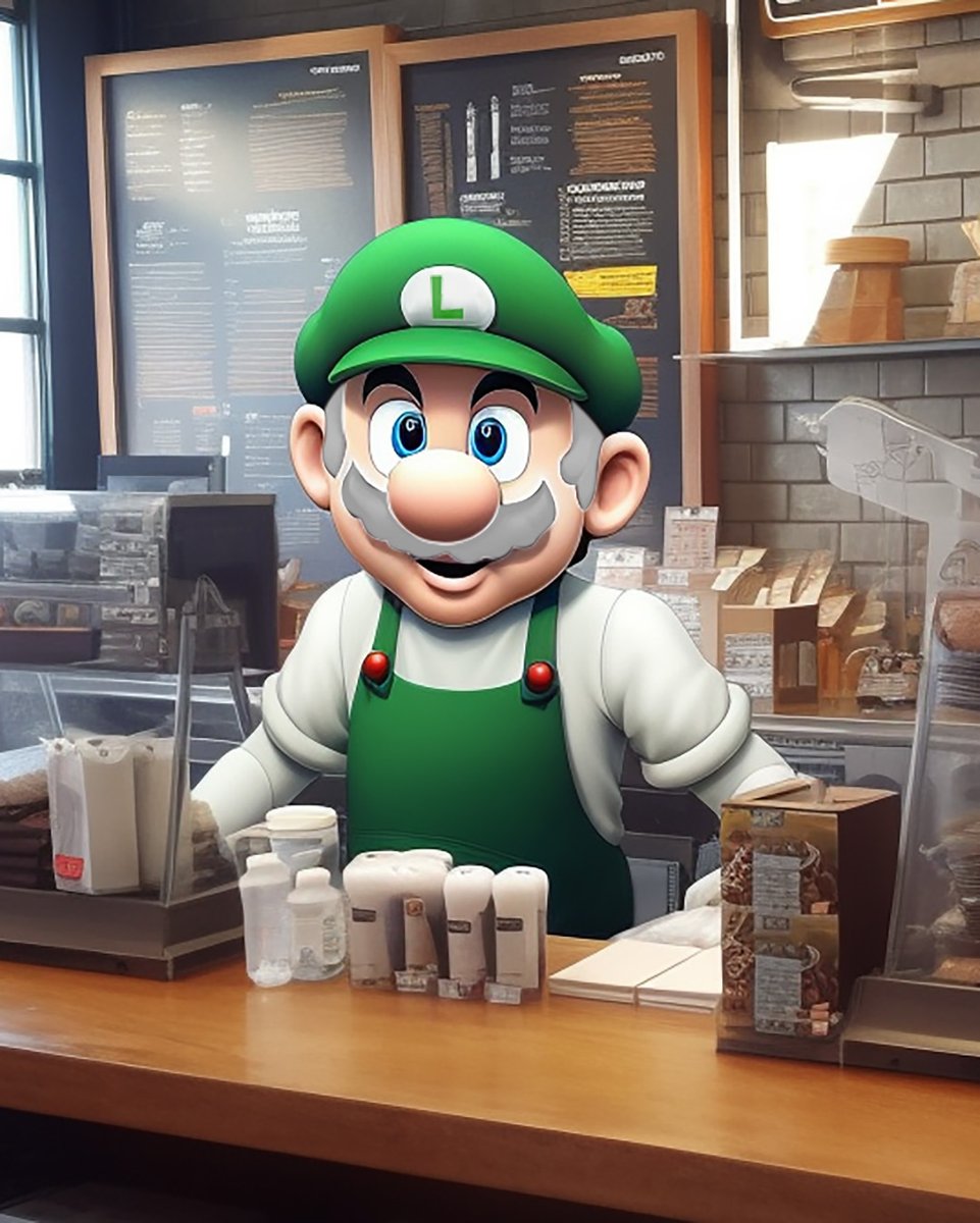 Ever wondered what Luigi is up to now? Once a Plumber, now a Barista. He’s the first 1-up in the morning and has to use a toadstool to reach his coffee syrups. We usually order a flat white with a Princess Peach Pie. 📷
#gaming #mario #gamingcomunity #mariokart #mariobros #gamer