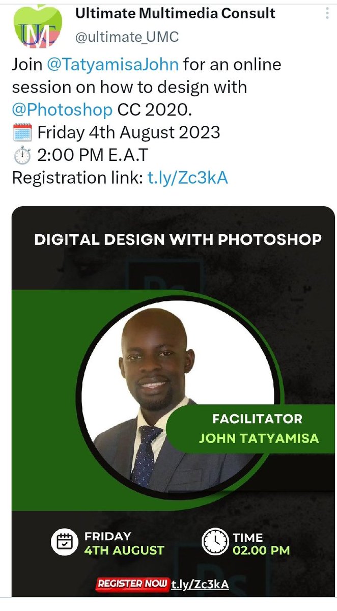 TatyamisaJohn's tweet photo. Don't Miss. Register Now 👇
@ultimate_UMC 
@JocomMakerere  @kiuvarsity 
@UCUniversity @NdejjeUnive @TammaServices @ku https://t.co/R4ecjKxZRC