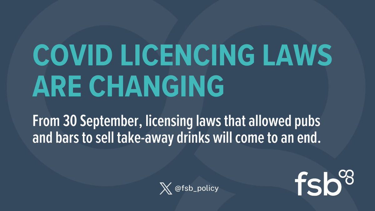 🗓️ Covid licensing laws that allowed pubs and bars to sell take-away drinks are ending on 30 September.

🍻 If your business wants to continue selling takeaway alcoholic drinks, you'll need to apply for an off-premises license through through your local council.

More info: