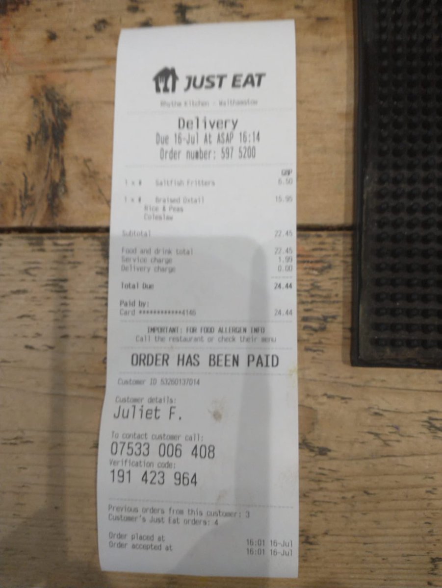 JuFletch's tweet photo. @JustEatUK I’m deeply disappointed over two weeks now and I’ve not received my meal nor refund! What can you do to sort?!!! https://t.co/TB8MIfeYrU