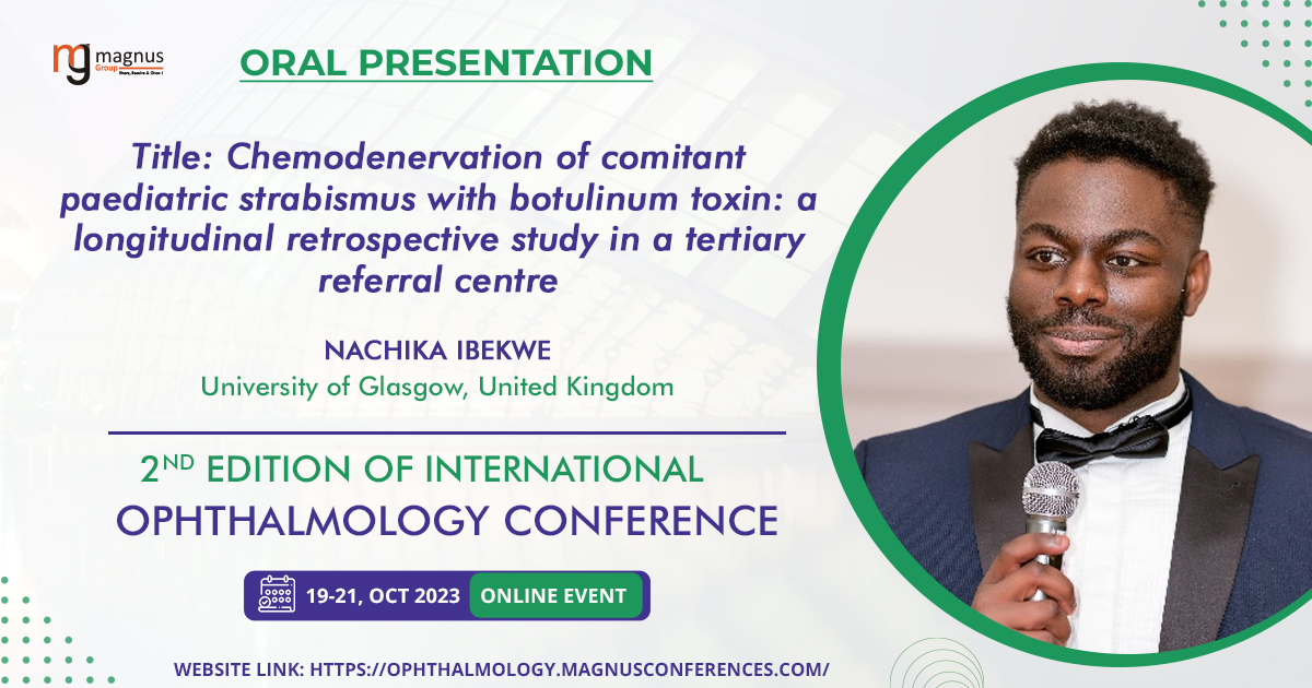 OphthalmicEvent's tweet photo. Incredible news! We are thrilled to present #Nachika_Ibekwe,from University of Glasgow, United Kingdom gracing our highly anticipated event, #IOC_2023 
organized by @magnus_group 

📆 October 19-21, 2023
☎ 1 (702) 988-2320
📲 +1 (779) 429-2143
https://t.co/EVZp2bintB https://t.co/fpBuKQebHZ