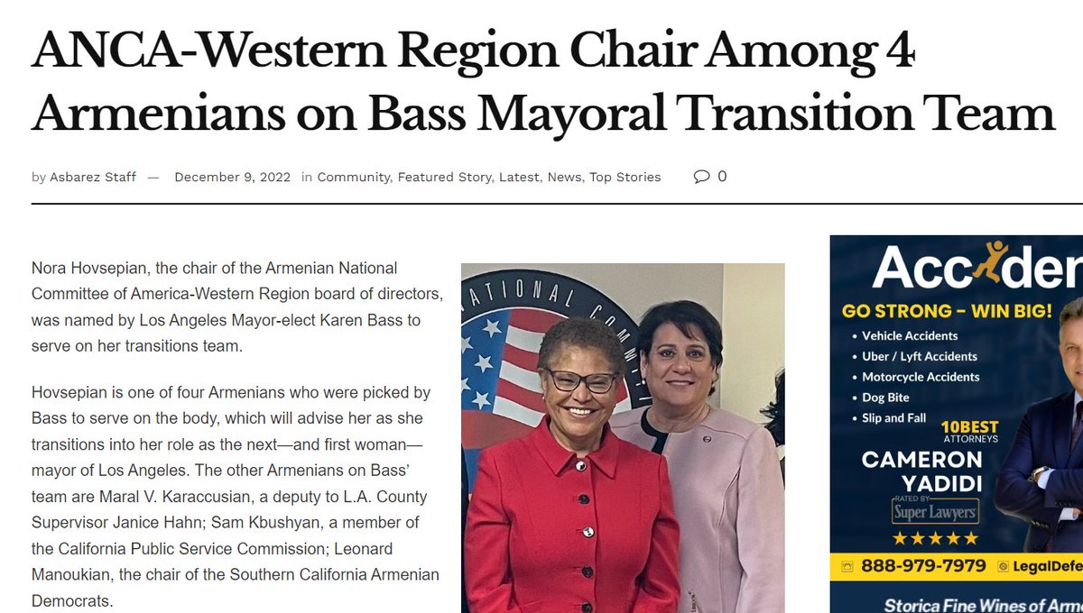 sjw_erlik's tweet photo. 8) 2022 Los Angeles Belediye Başkanı Seçimlerinde ANCA'nın desteklediği Karen Bass kazanır. Bass, ANCA'ya çok teşekkür ettiğini Azerilere karşı mücadele edip Ermeniler için savaşacağını belirtir. Hatta yetmez Bass'ın ekibine 4 ANCA Yönetici transfer edilir. https://t.co/eVizYUk6oL
