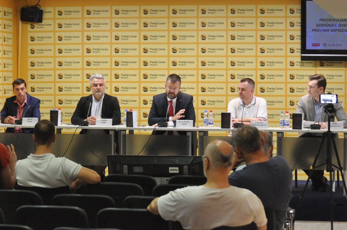MedijaCentar's tweet photo. Predstavljanje 15. redovnog godišnjeg izveštaja o političkim pravima srpskog naroda u regionu @napredniklub #medijacentarbeograd 
Više na: https://t.co/skd8I4EinV https://t.co/gL0lM3gx4G