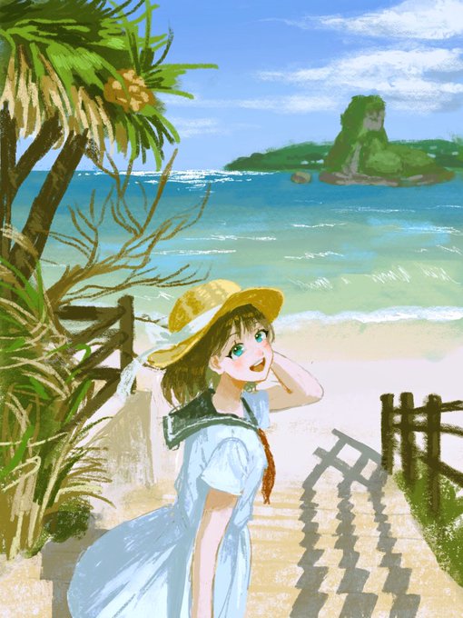 「straw hat summer」 illustration images(Latest)