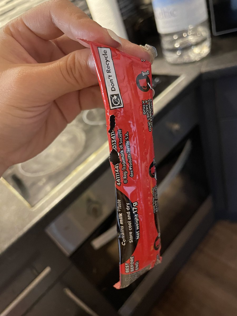 If I hadn’t caught four mouse within last one month, I would say my house was haunted as this morning I found suddenly all of my instant coffee packages got two holes like this.
