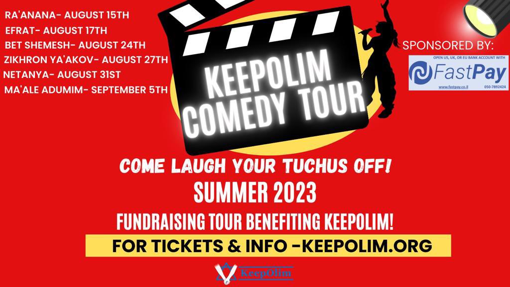 KeepOlim's tweet photo. @everyone Laugh Your Tuchus Off!
bring your friends and come laugh for a good cause!
https://t.co/JGZ7P6nYgz https://t.co/zZcmzPpyUt